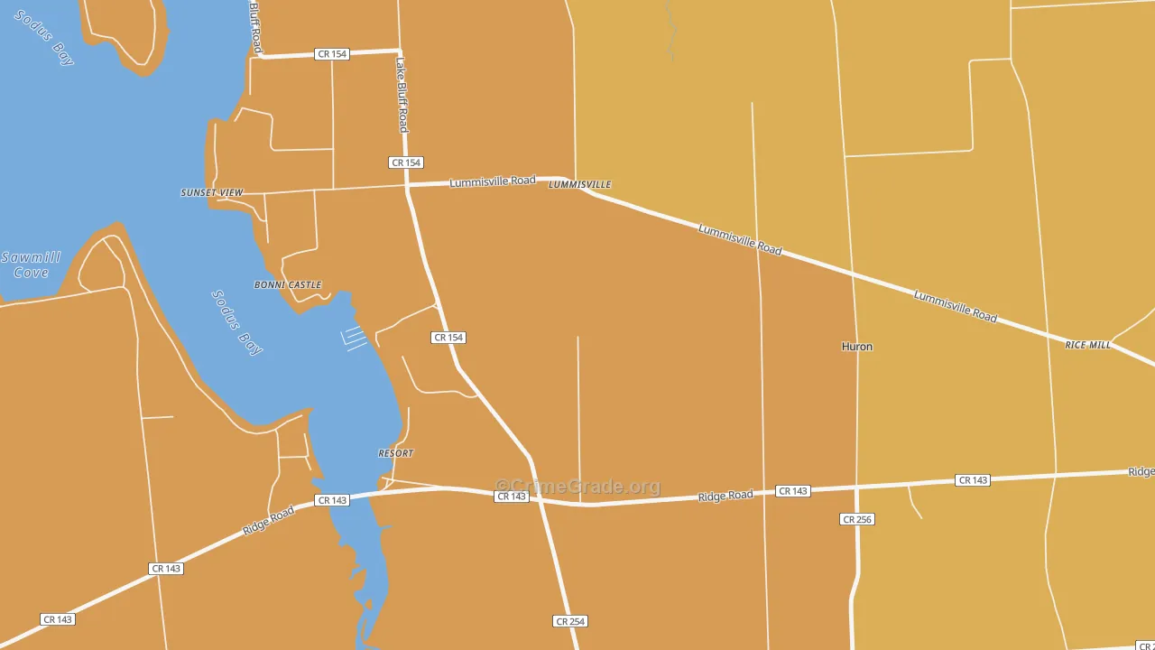 Resort, NY Map of Robbery Rates