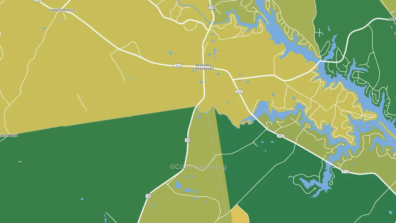 Resseaus Crossroads, GA Map of Robbery Rates