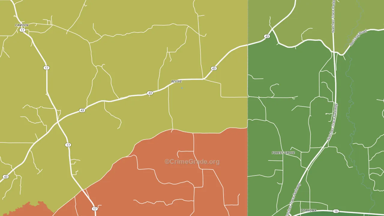 Revive, MS Map of Robbery Rates