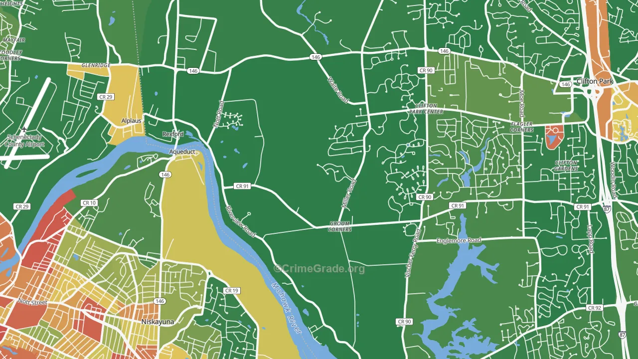 Rexford, NY Map of Robbery Rates
