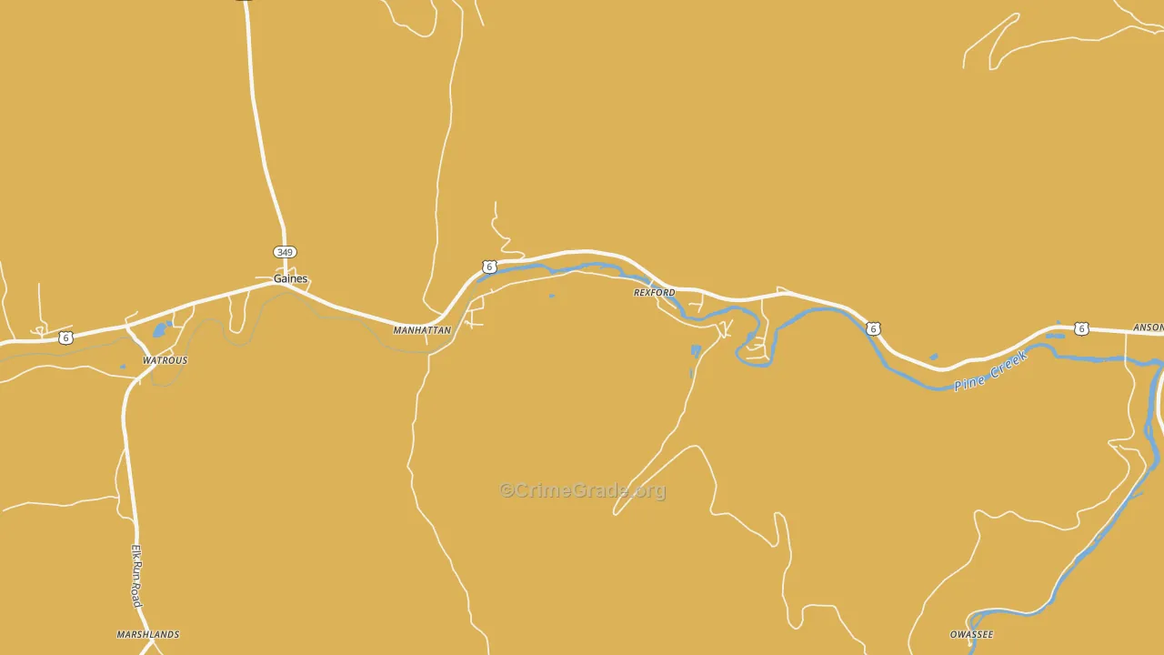 Rexford, PA Map of Robbery Rates