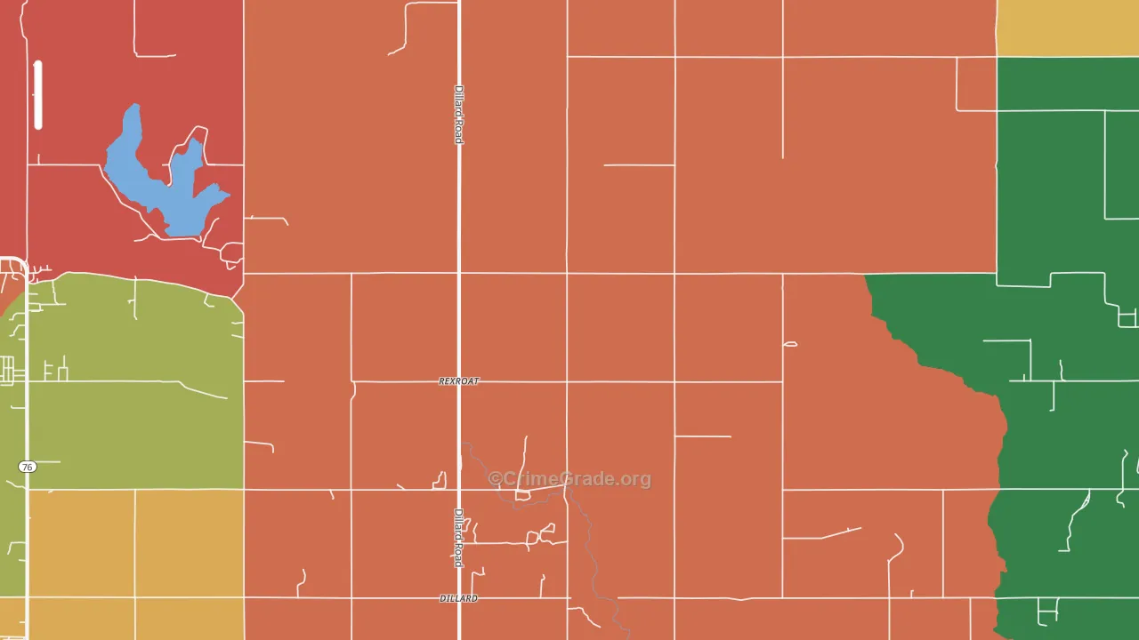 Rexroat, OK Map of Robbery Rates
