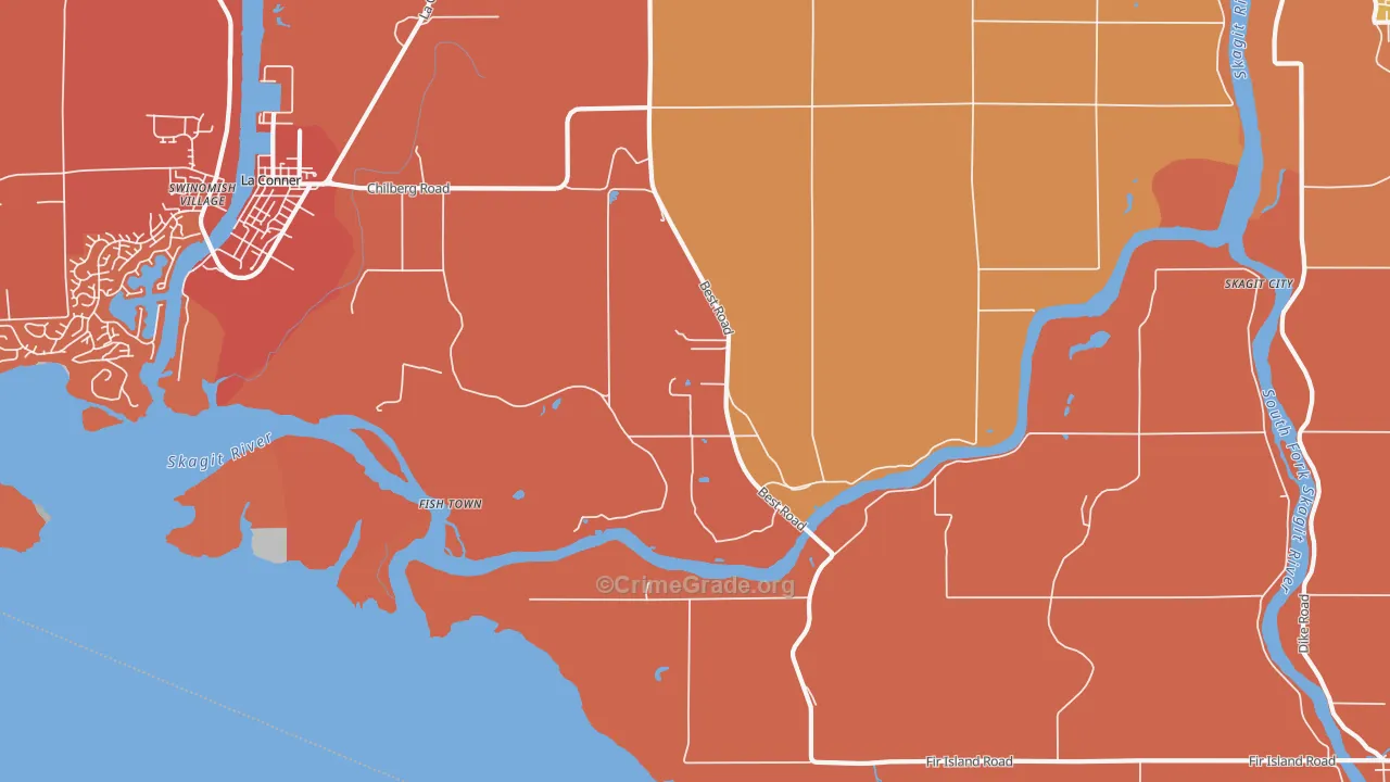 Rexville, WA Map of Robbery Rates