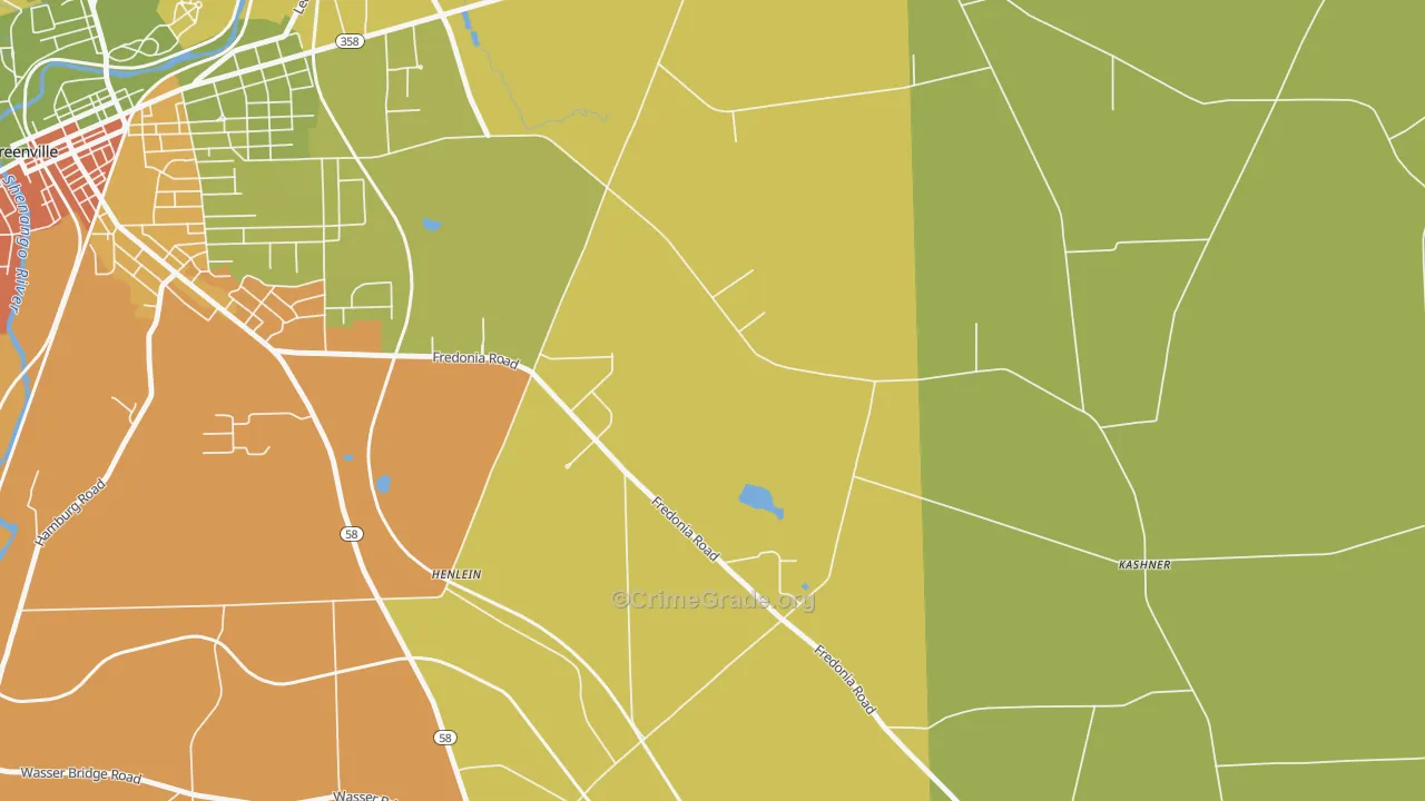 Reynolds Heights, PA Map of Robbery Rates