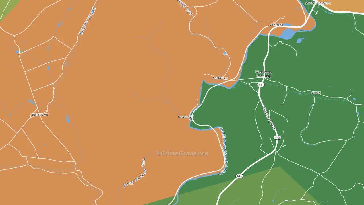 Reynolds, PA Map of Robbery Rates