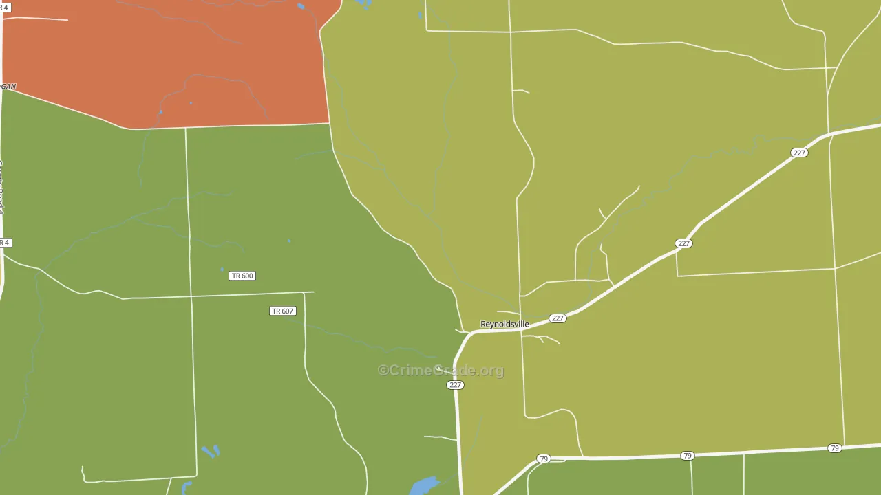 Reynoldsville, NY Map of Robbery Rates