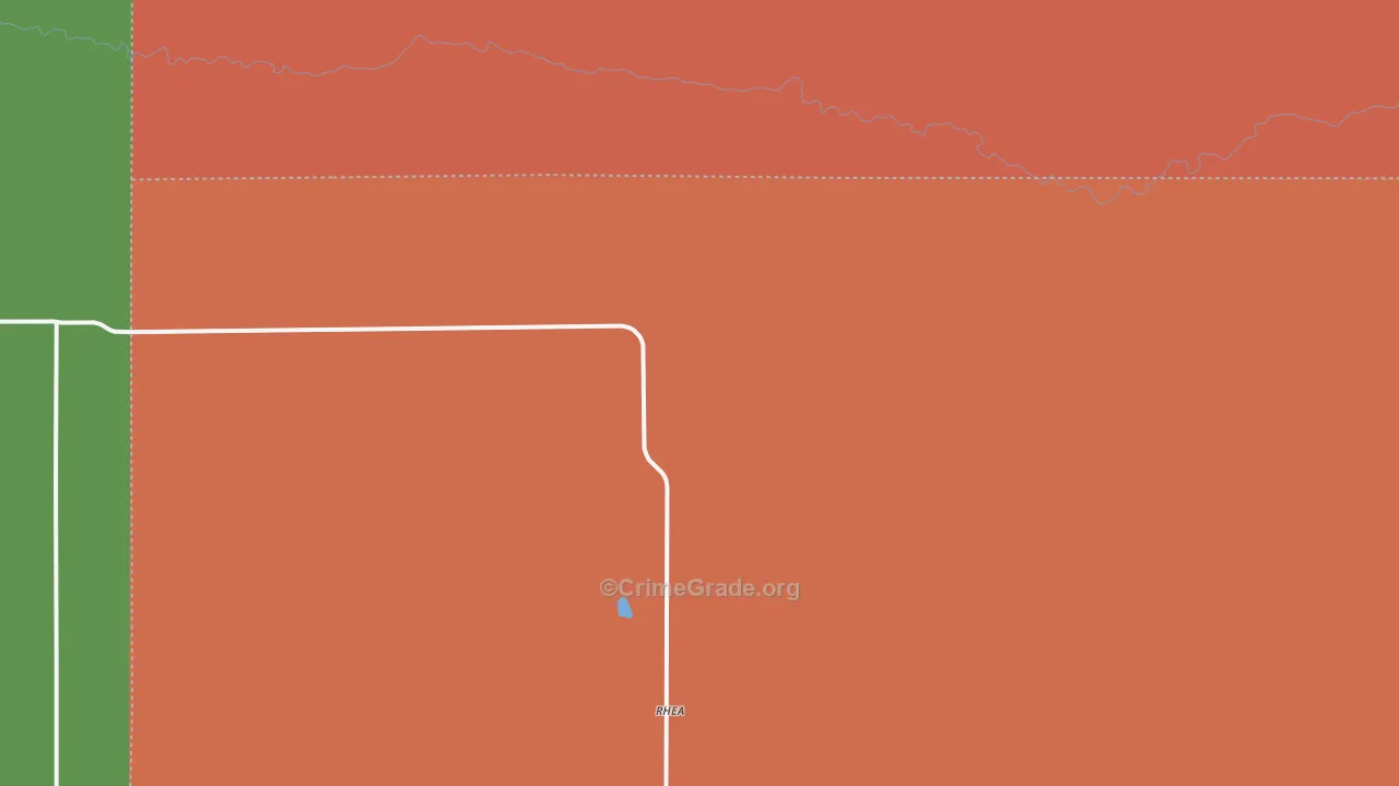 Rhea, TX Map of Robbery Rates