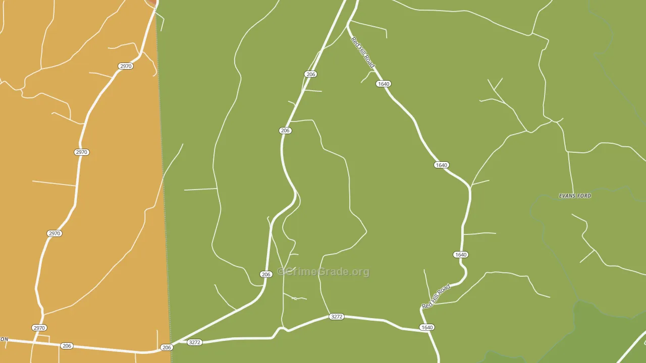Rheber, KY Map of Robbery Rates