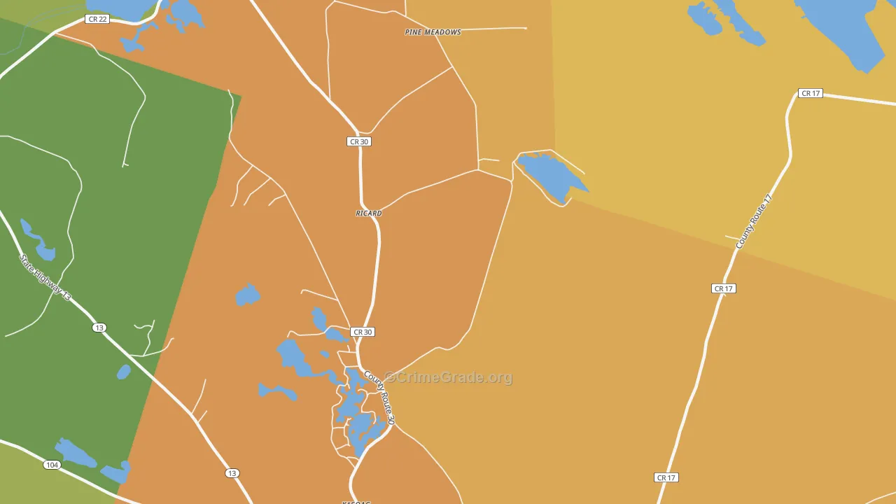 Ricard, NY Map of Robbery Rates