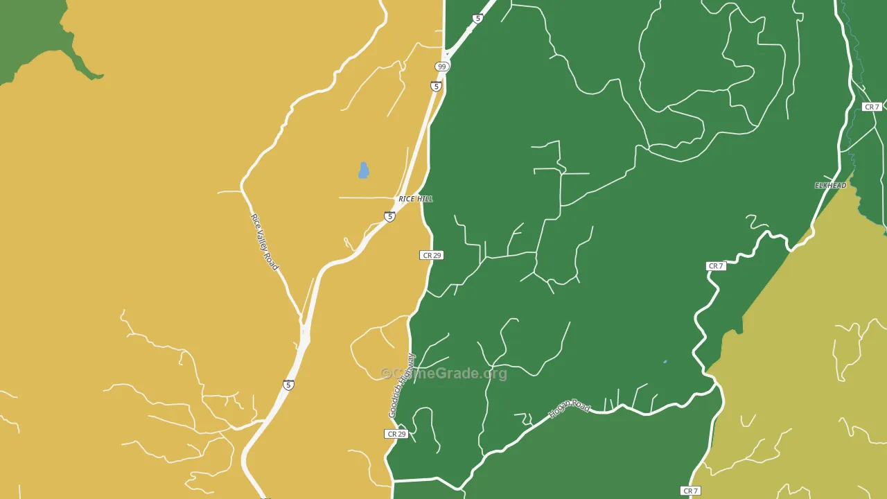 Rice Hill, OR Map of Robbery Rates