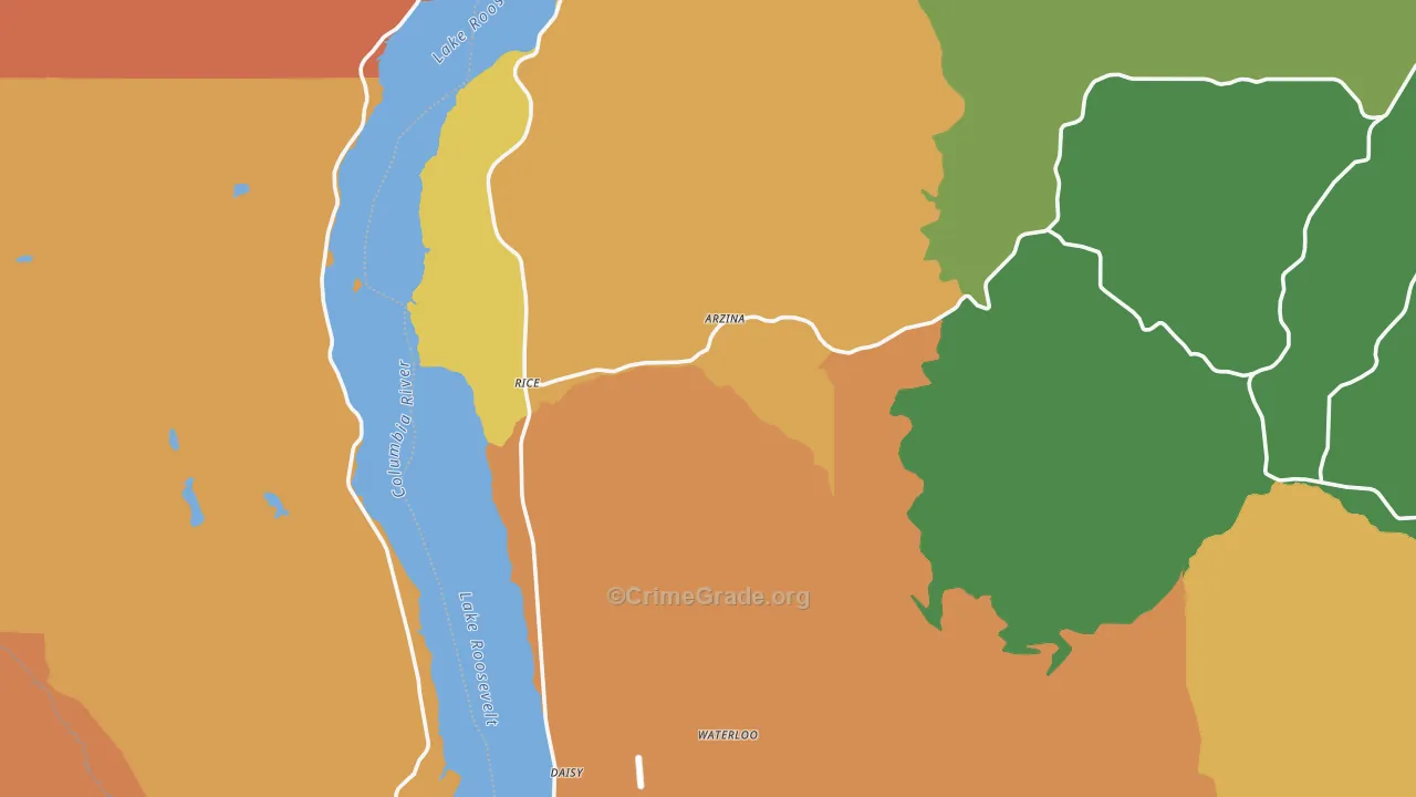 Rice, WA Map of Robbery Rates