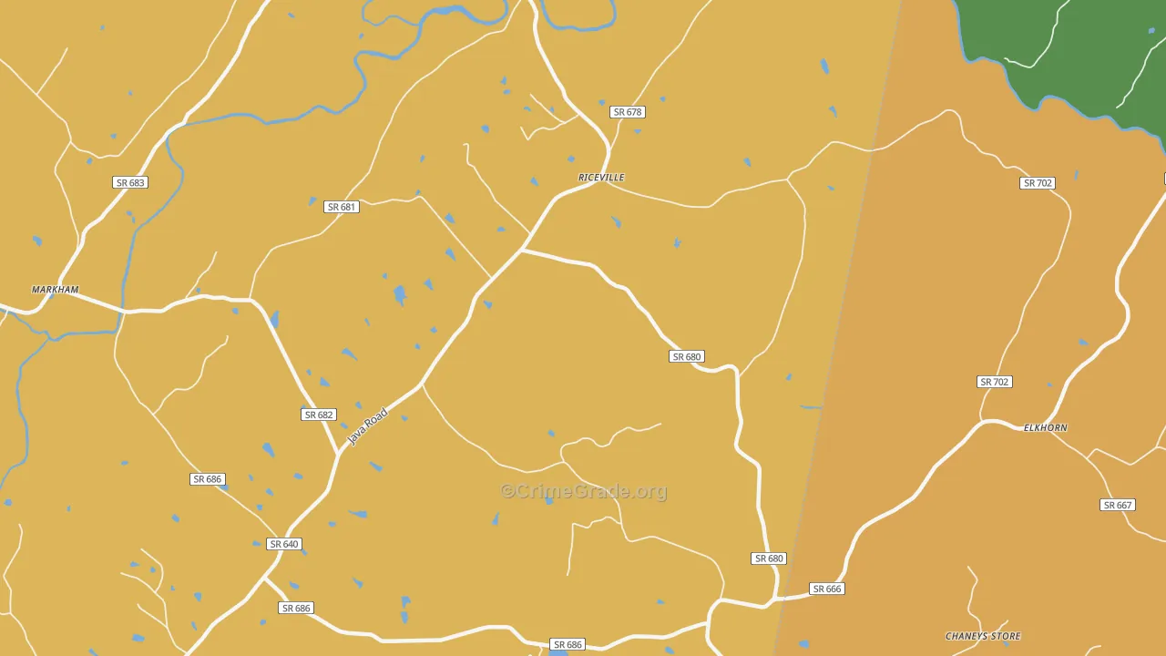 Riceville, VA Map of Robbery Rates