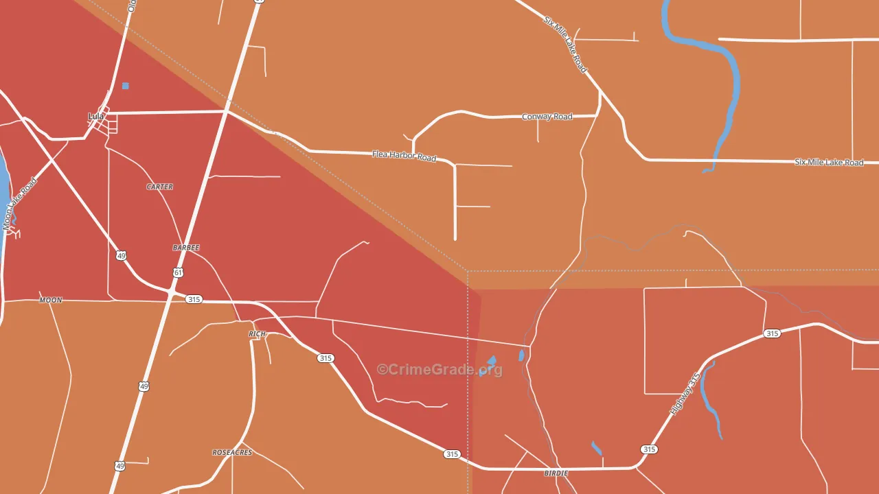 Rich, MS Map of Robbery Rates