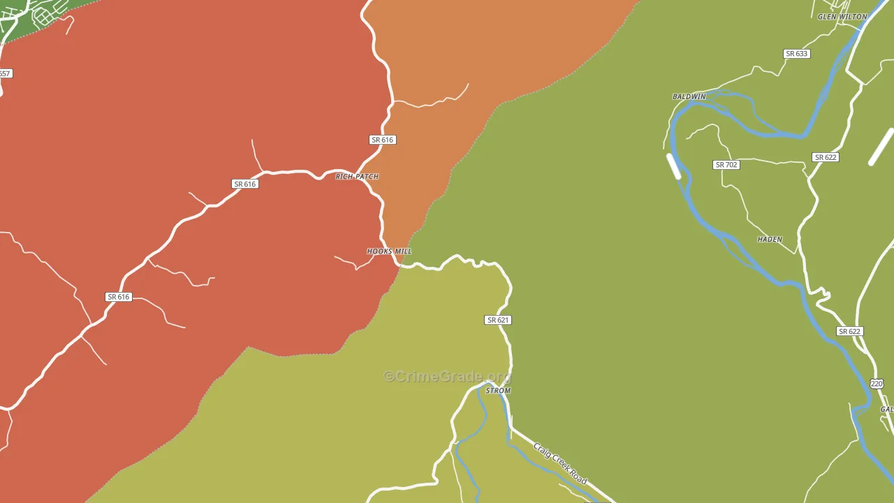 Rich Patch, VA Map of Robbery Rates