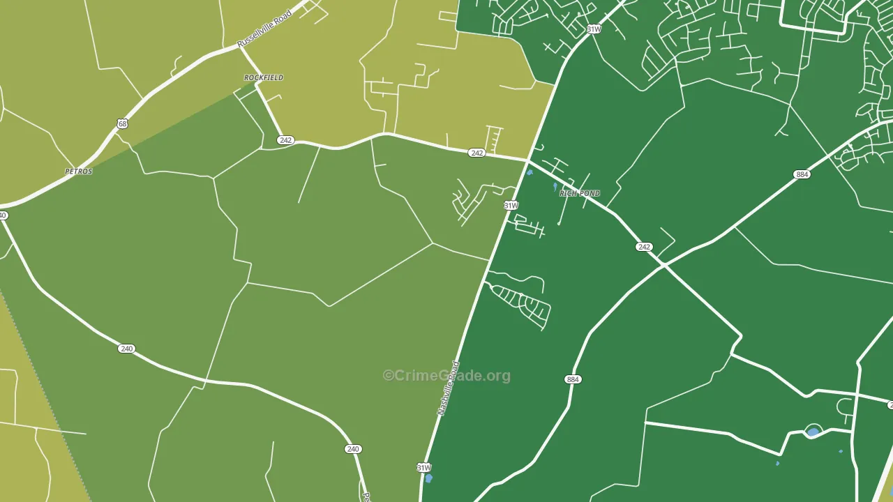 Rich Pond, KY Map of Robbery Rates