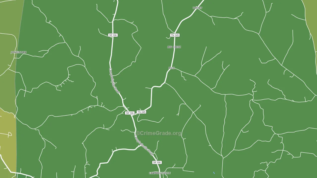 Rich, TN Map of Robbery Rates