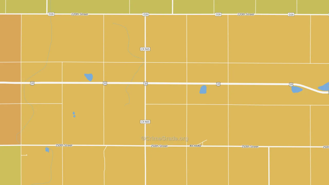 Richard, IA Map of Robbery Rates