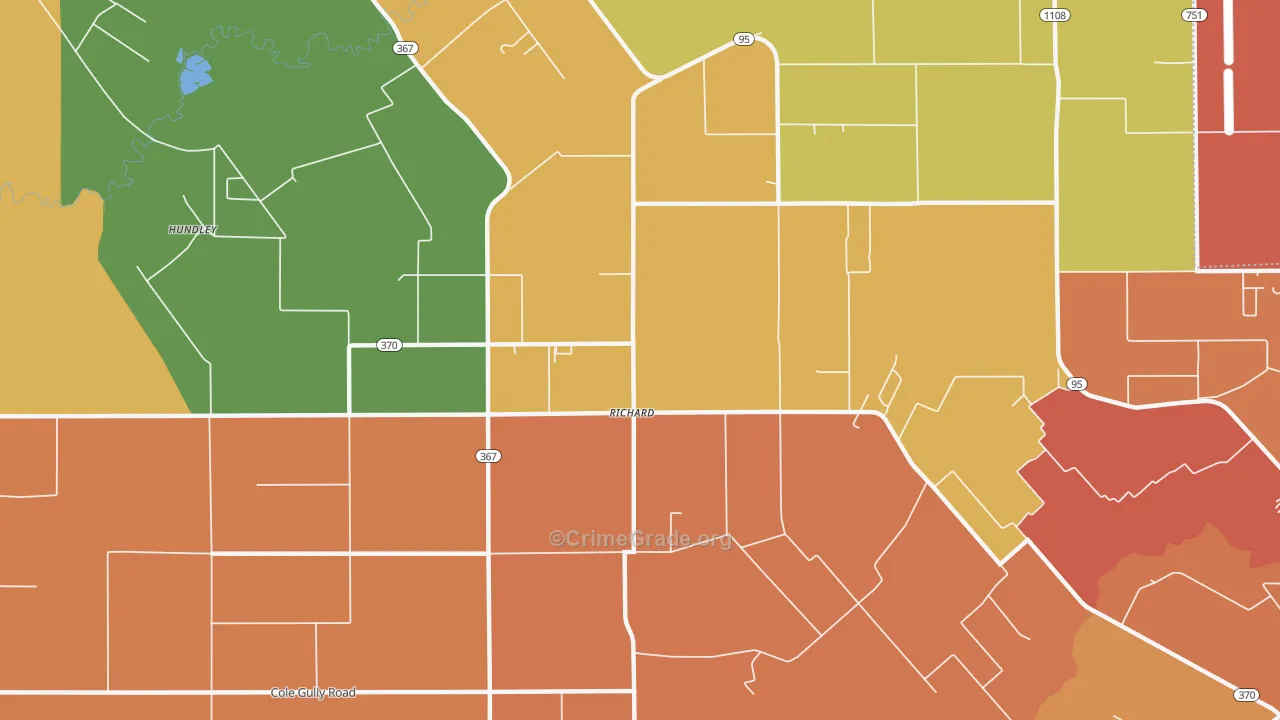 Richard, LA Map of Robbery Rates