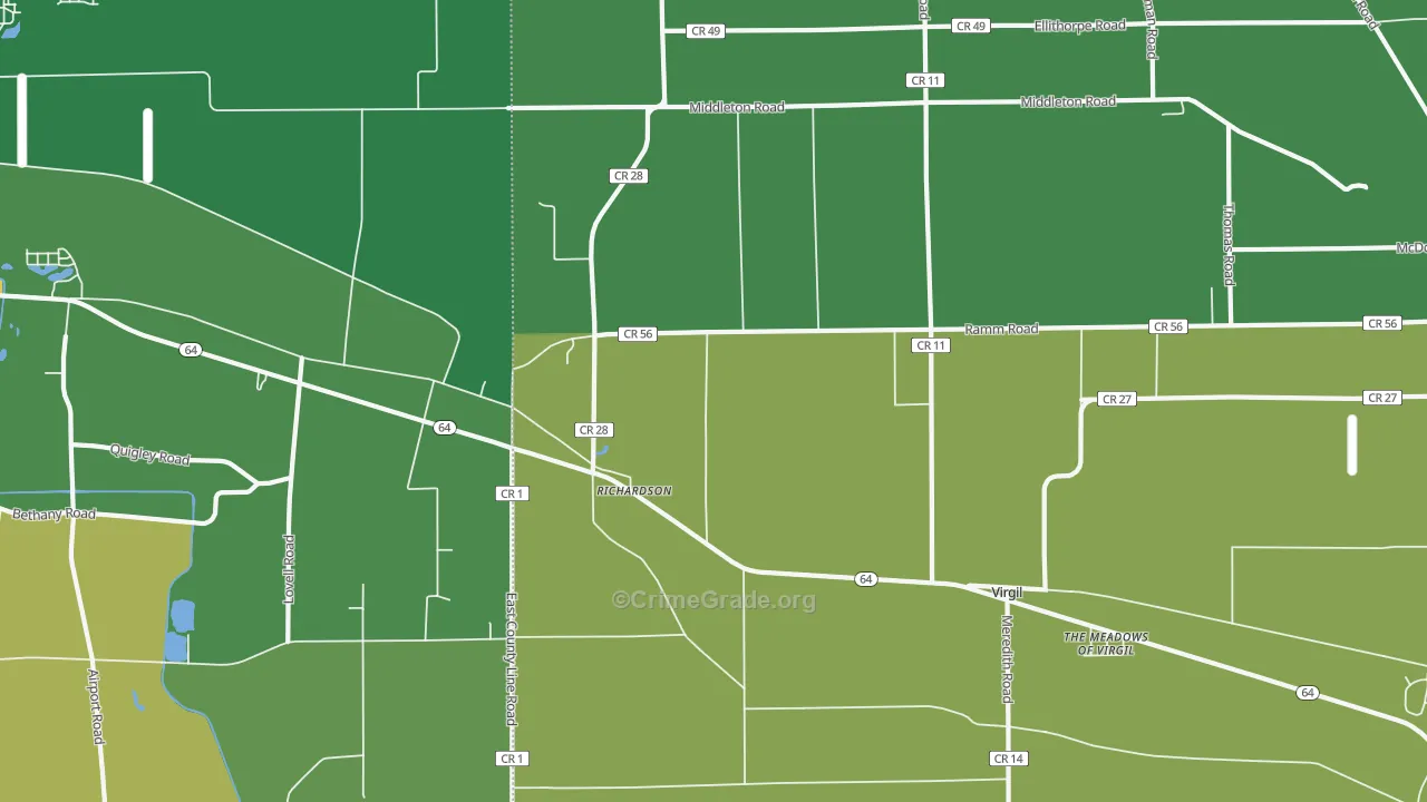 Richardson, IL Map of Robbery Rates