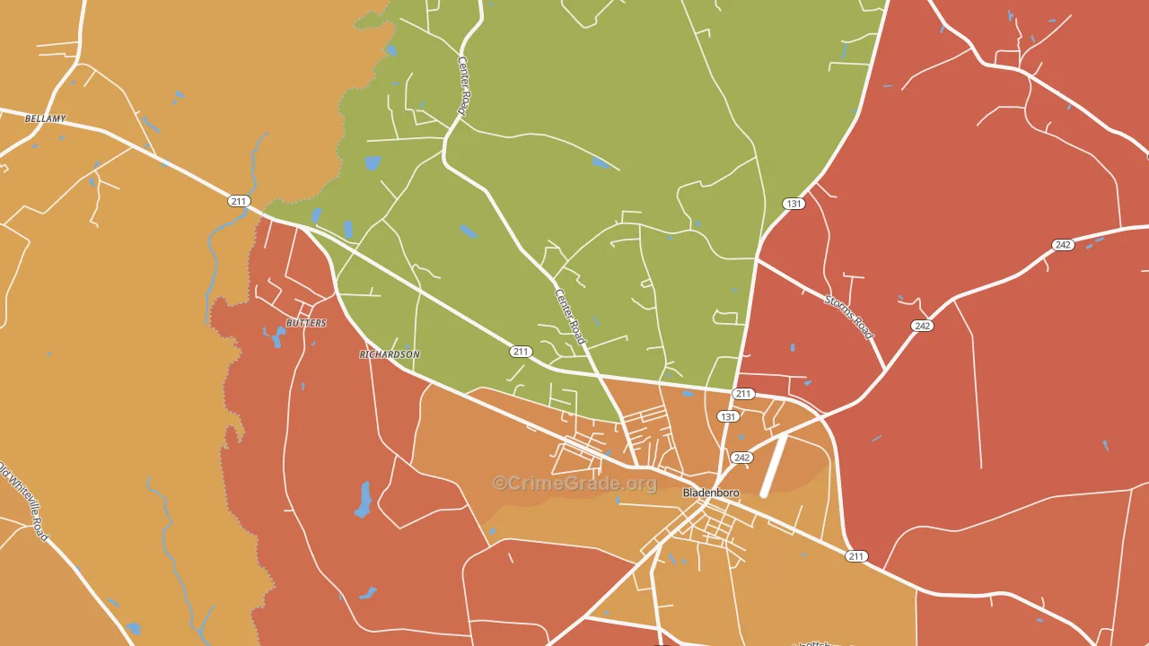 Richardson, NC Map of Robbery Rates
