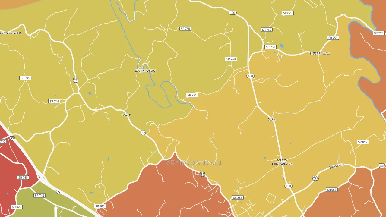 Richardson, VA Map of Robbery Rates