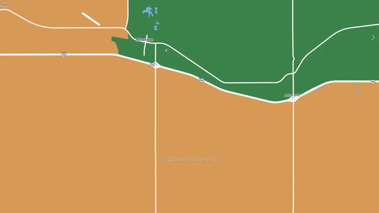 Richardton, ND Map of Robbery Rates