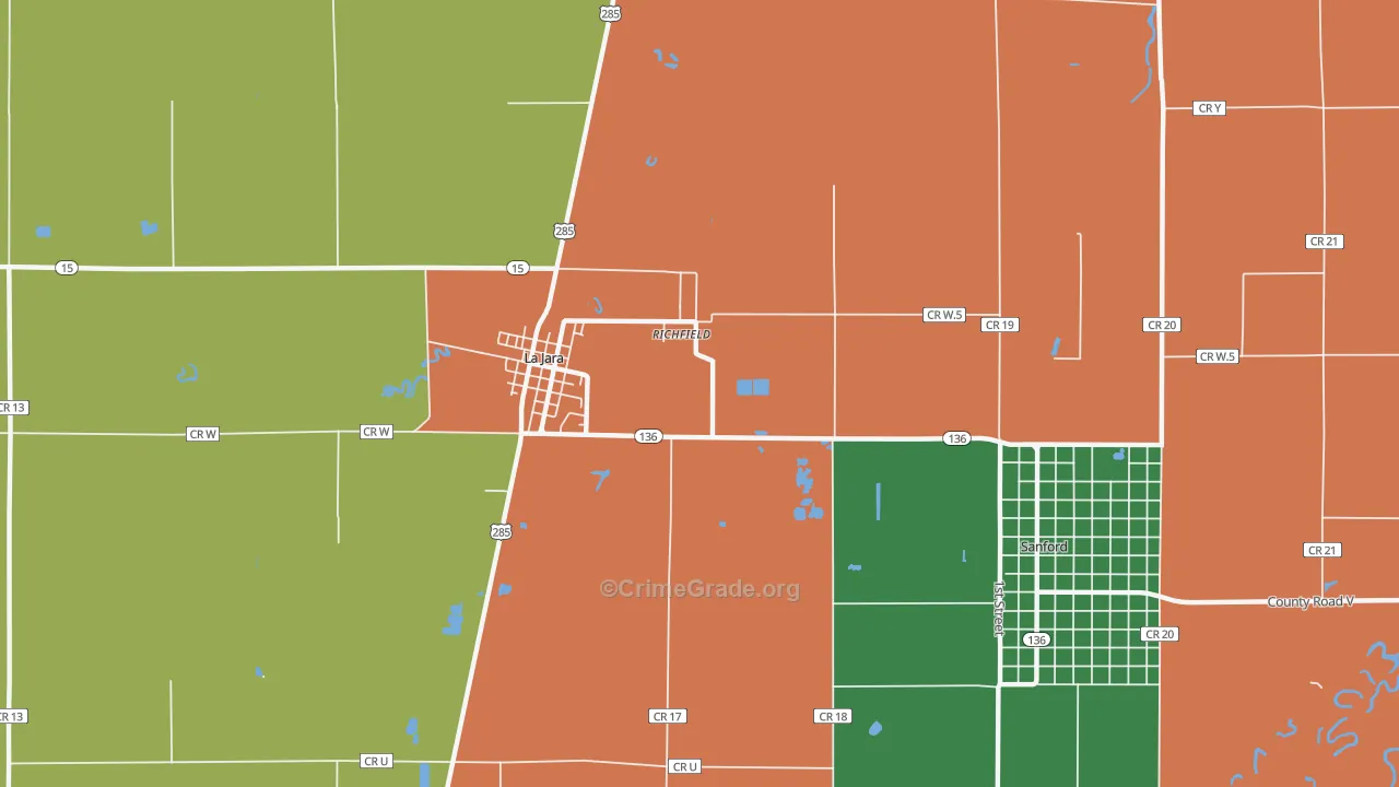 Richfield, CO Map of Robbery Rates