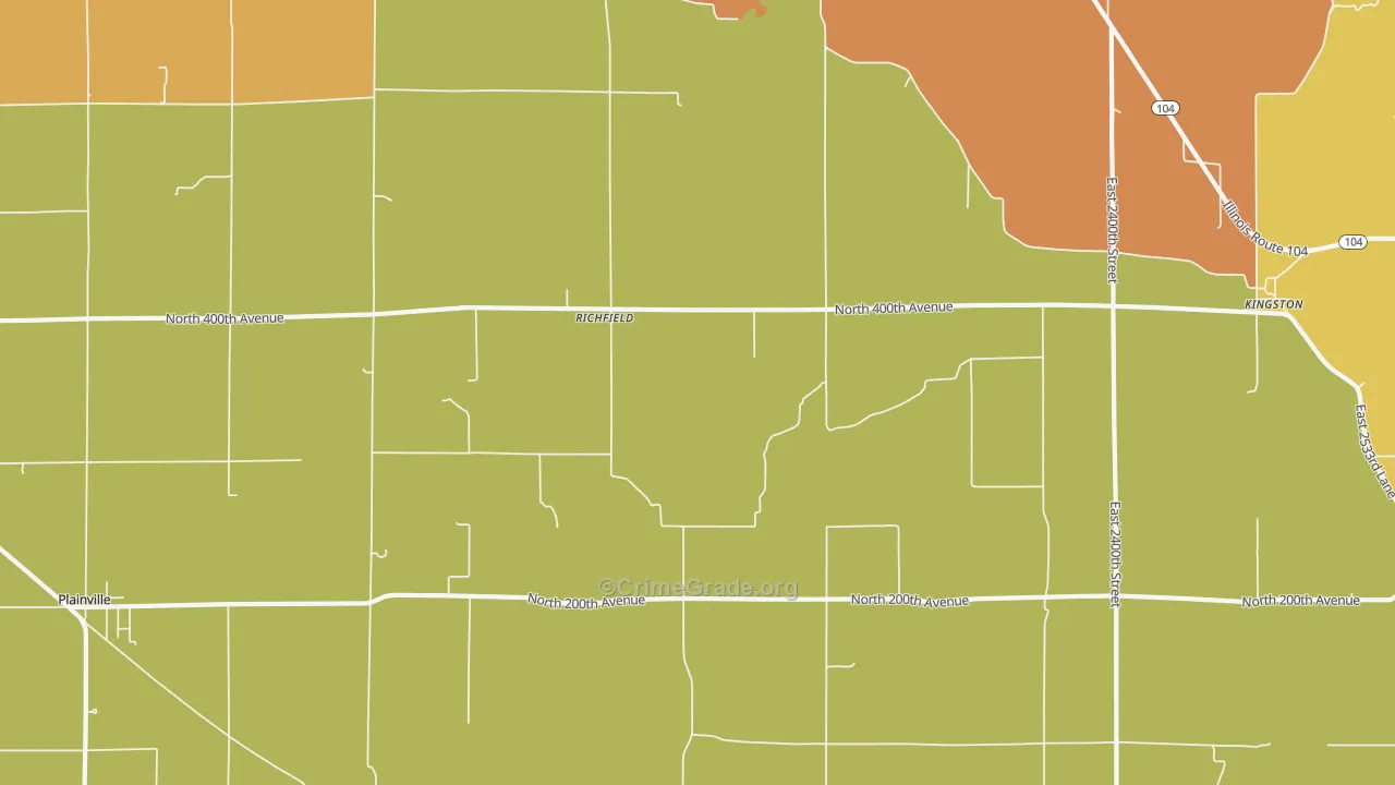 Richfield, IL Map of Robbery Rates
