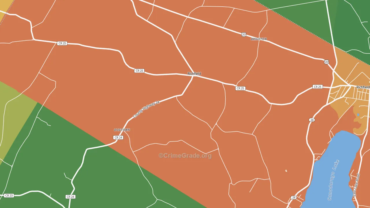Richfield, NY Map of Robbery Rates