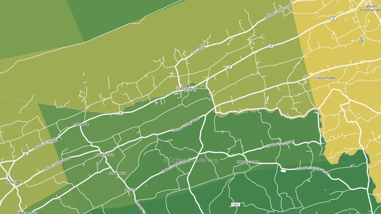 Richfield, PA Map of Robbery Rates