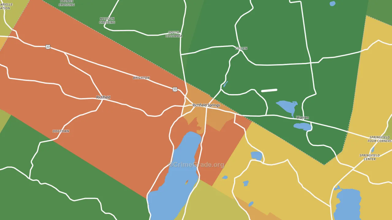 Richfield Springs, NY Map of Robbery Rates