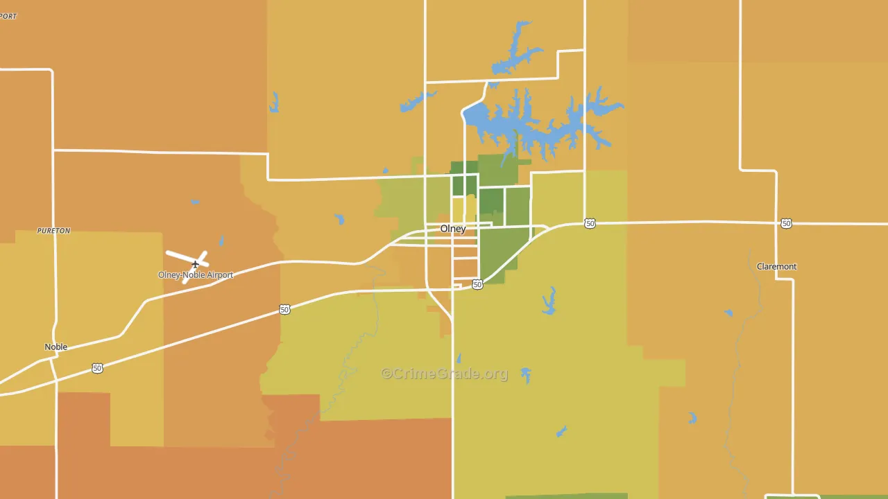 Richland County, IL Map of Robbery Rates