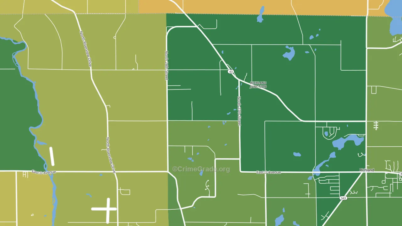 Richland Junction, MI Map of Robbery Rates