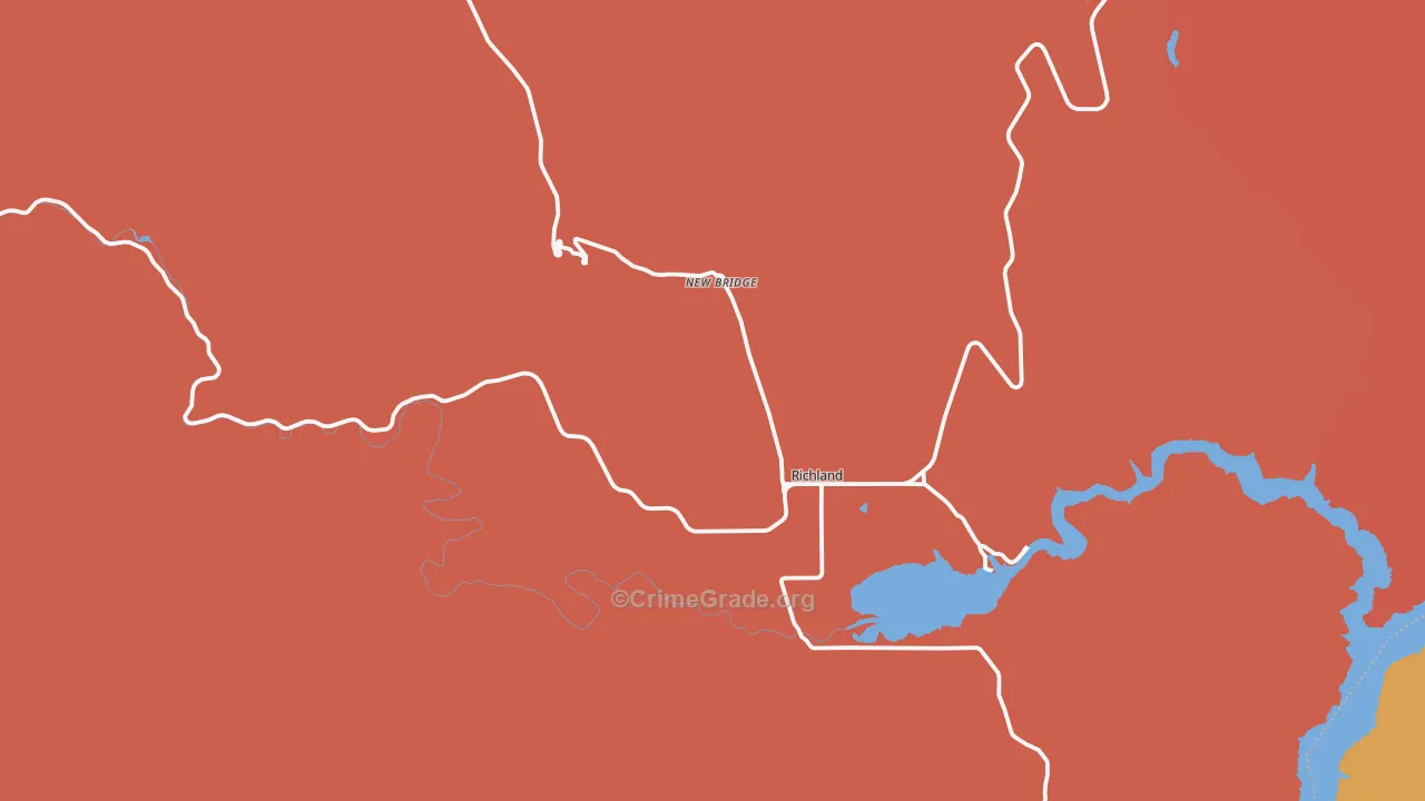 Richland, OR Map of Robbery Rates