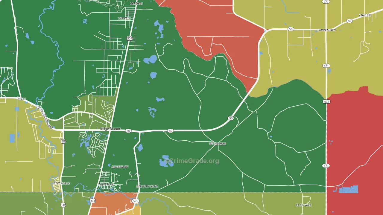 Richloam, FL Map of Robbery Rates