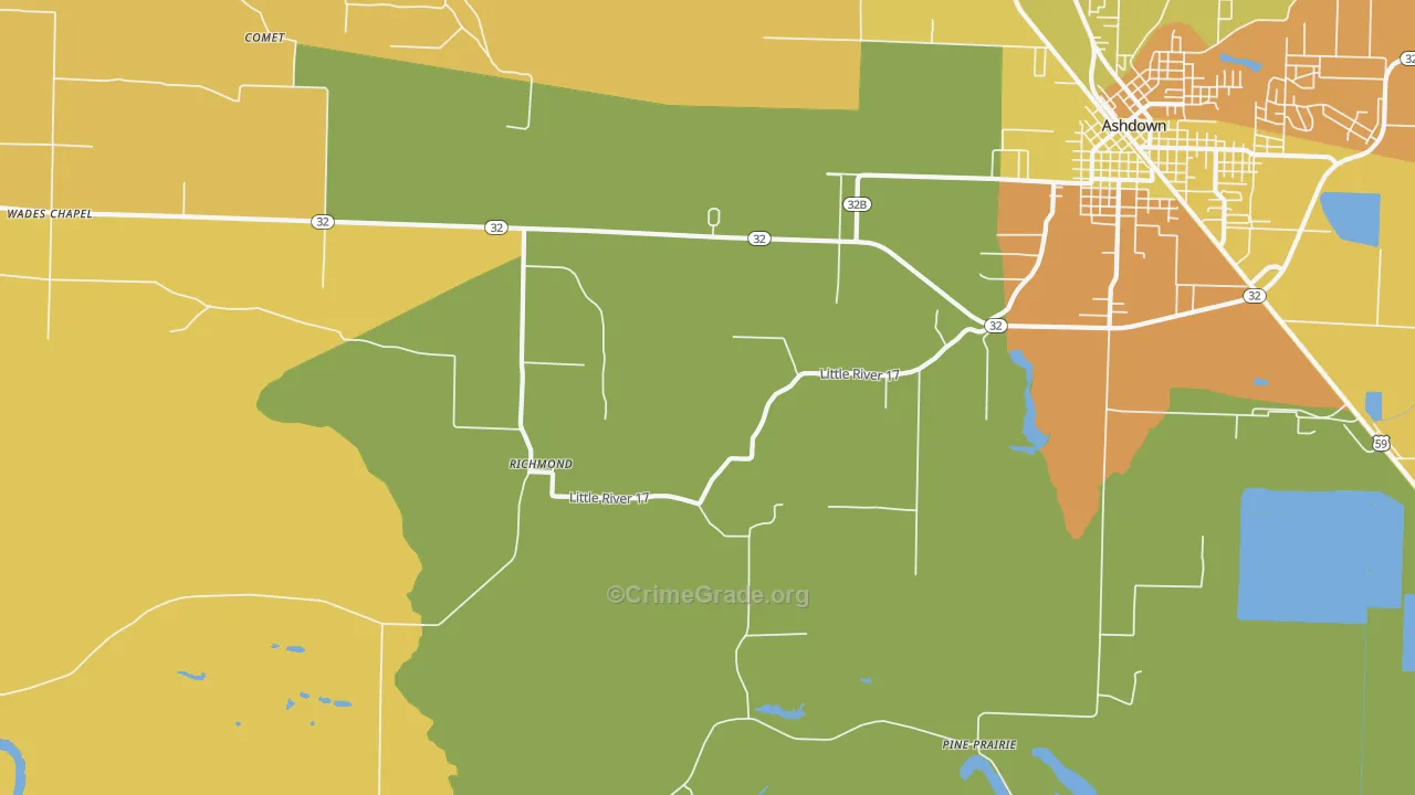 Richmond, AR Map of Robbery Rates
