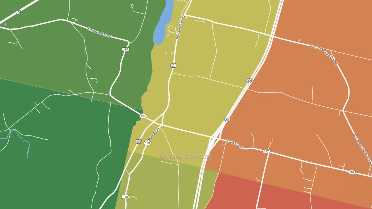 Richmond Corner, ME Map of Robbery Rates