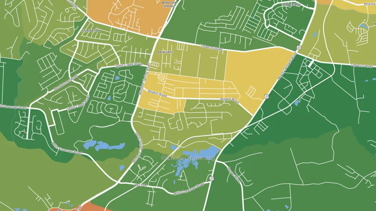 Richmond Factory, Augusta, GA Map of Robbery Rates