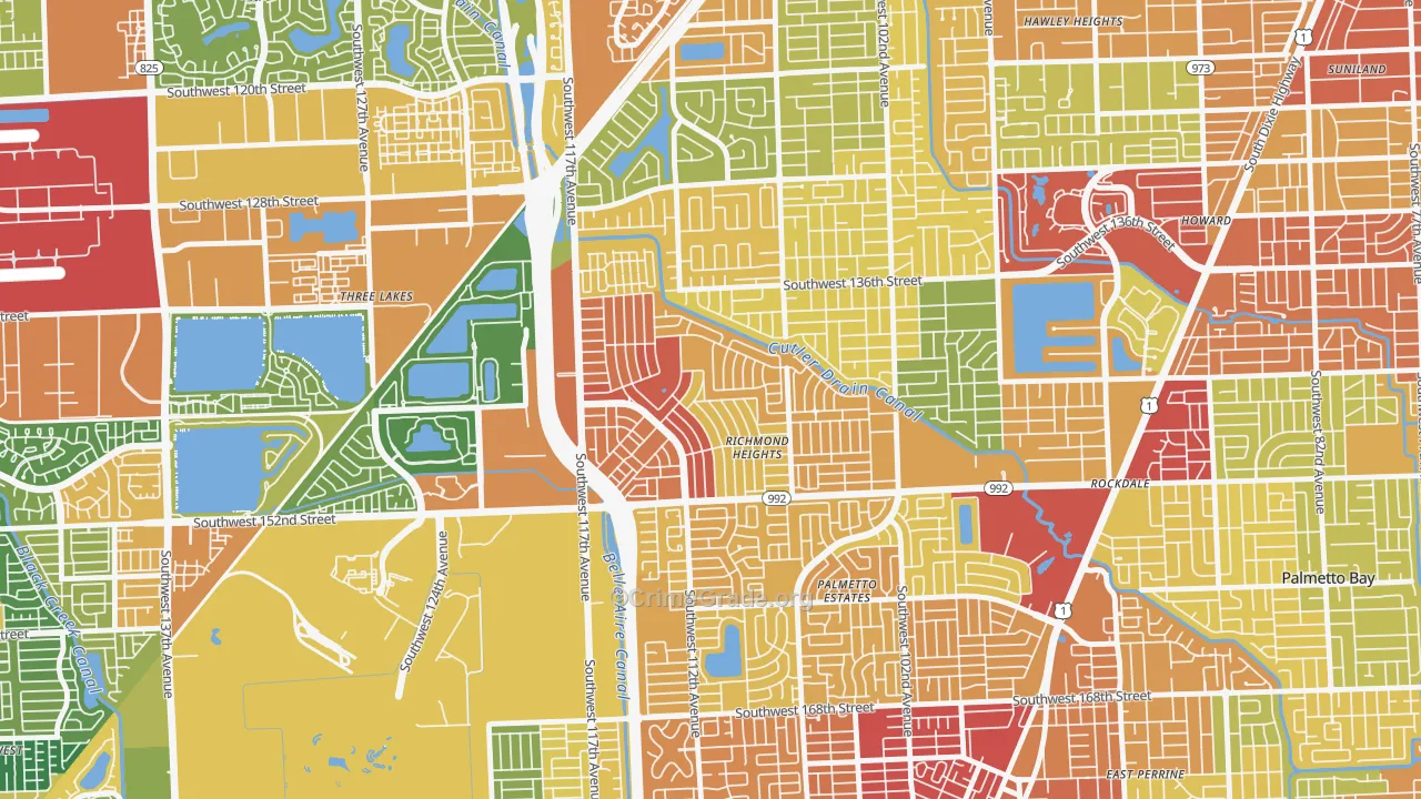 Richmond Heights, FL Map of Robbery Rates