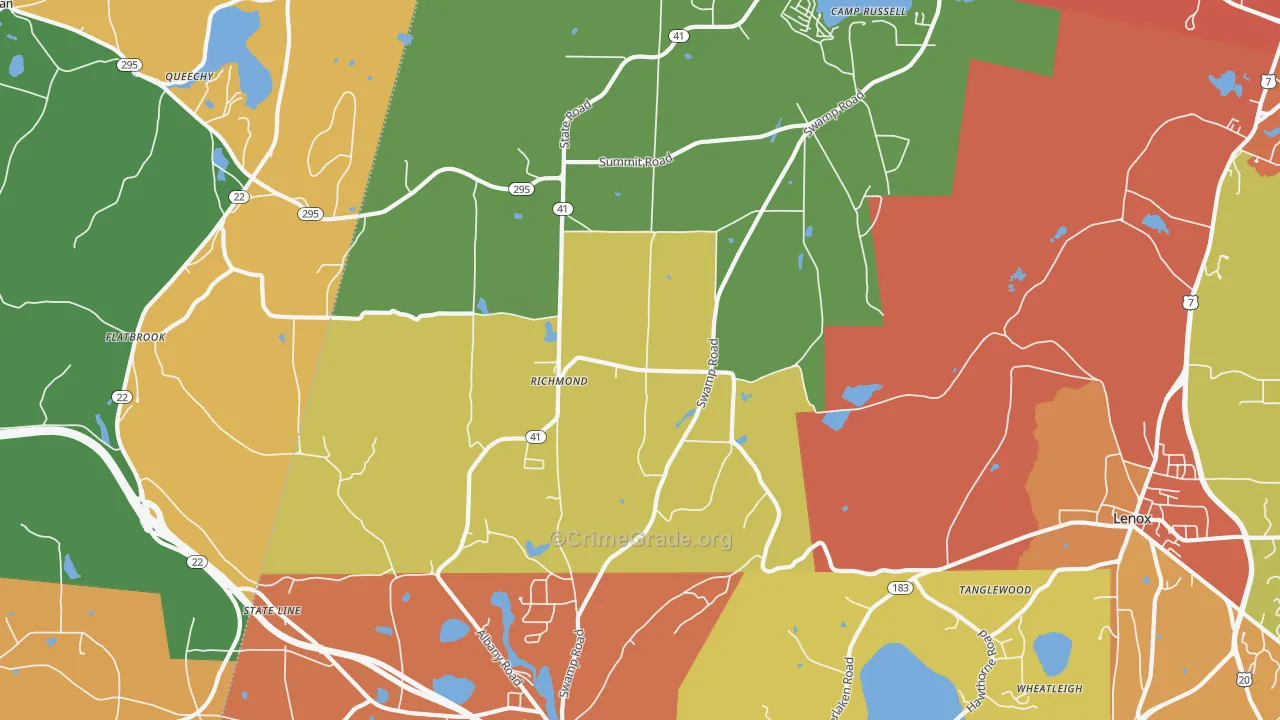Richmond, MA Map of Robbery Rates