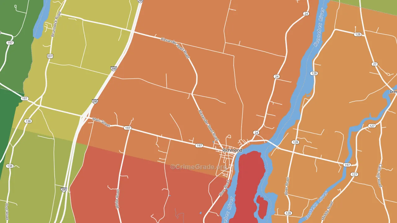 Richmond, ME Map of Robbery Rates