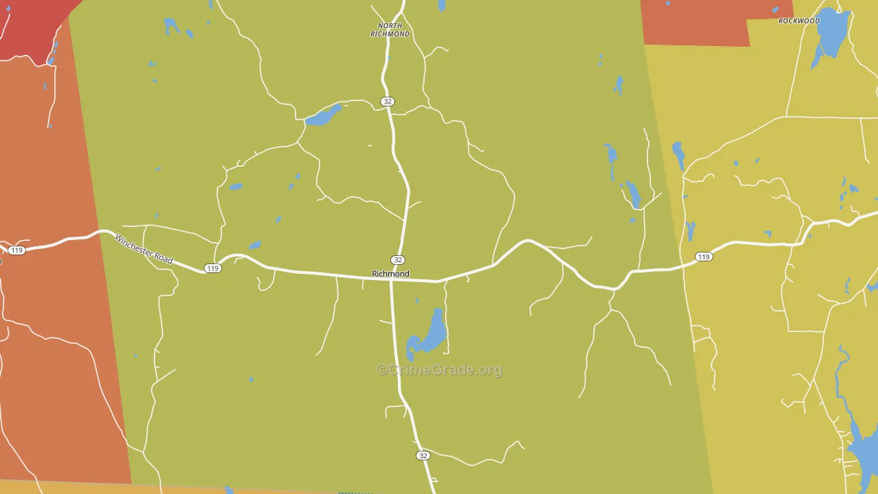 Richmond, NH Map of Robbery Rates