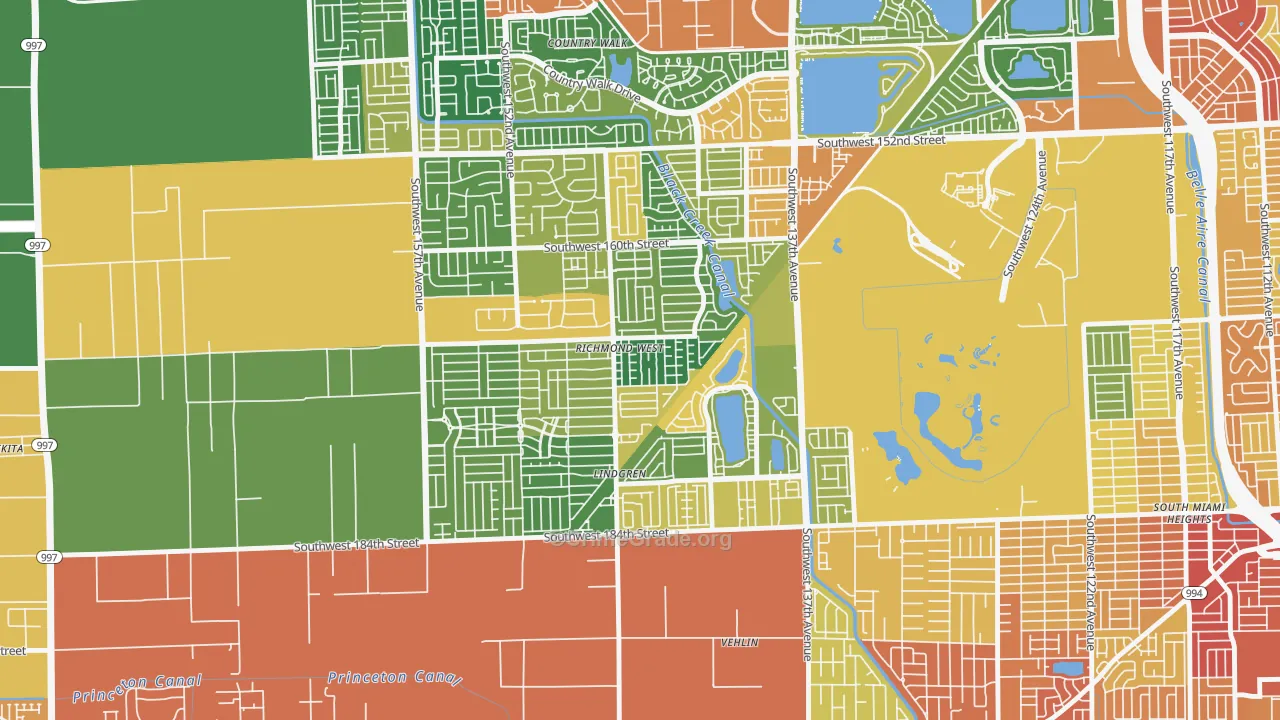 Richmond West, FL Map of Robbery Rates
