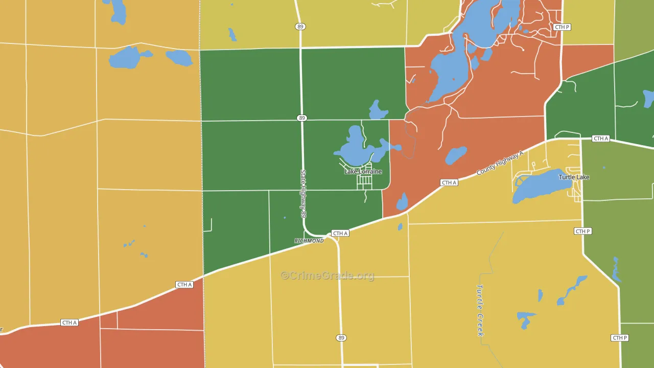 Richmond, WI Map of Robbery Rates