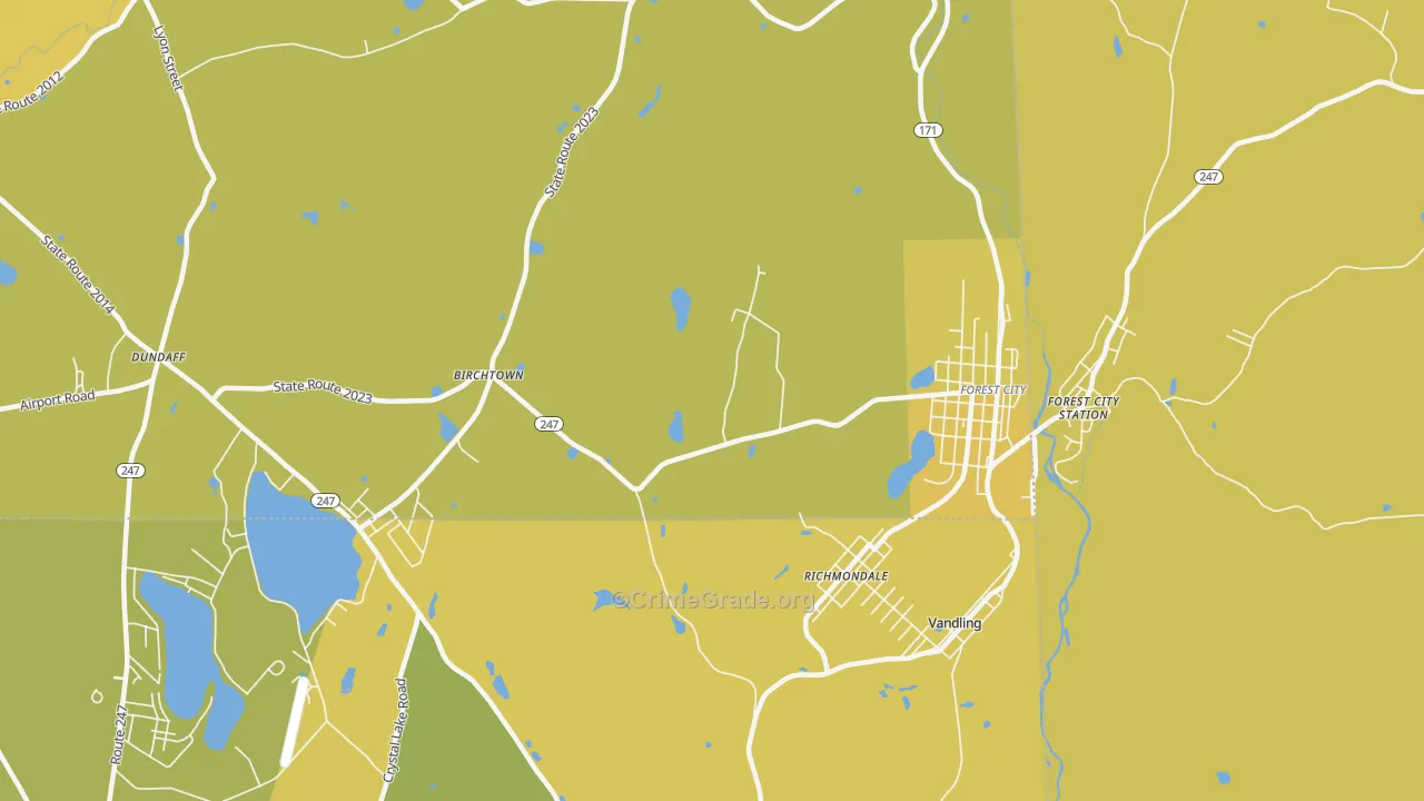 Richmondale, PA Map of Robbery Rates