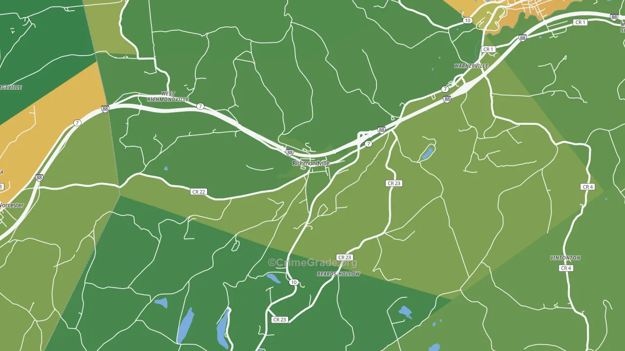Richmondville, NY Map of Robbery Rates
