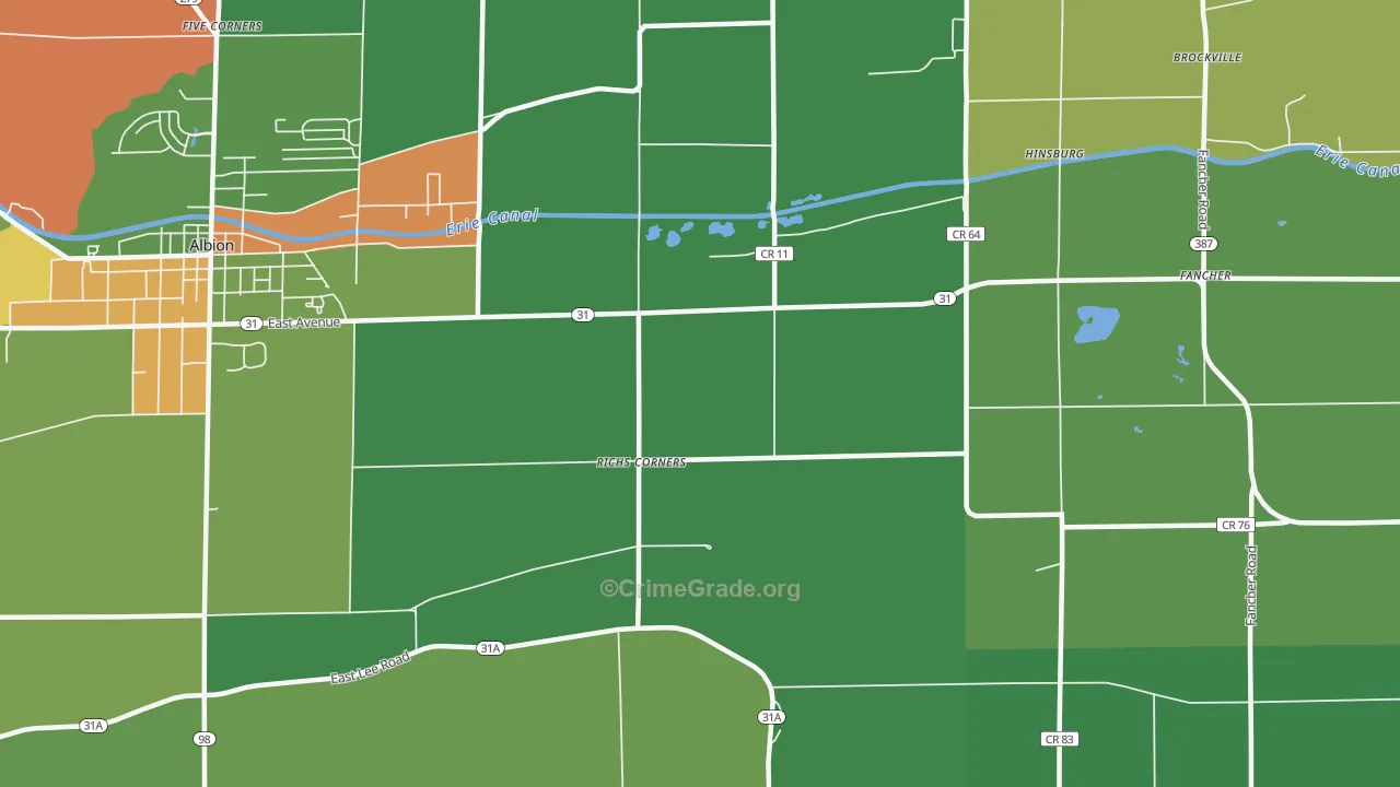 Richs Corners, NY Map of Robbery Rates
