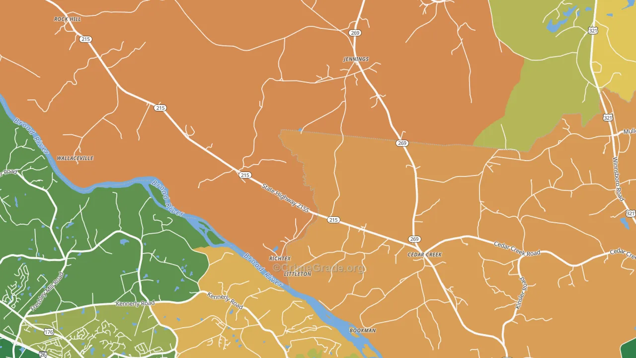 Richtex, SC Map of Robbery Rates