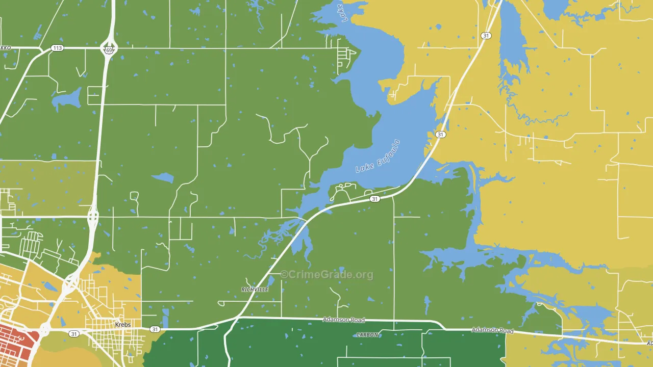Richville, OK Map of Robbery Rates