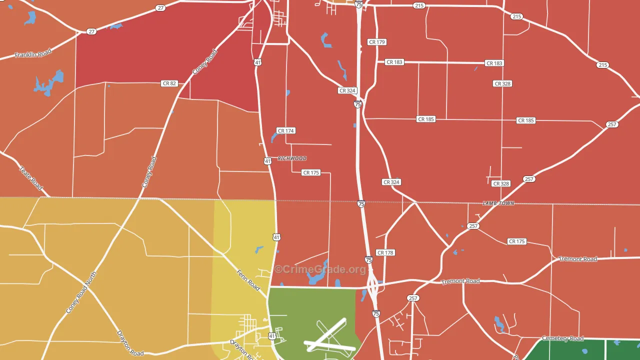 Richwood, GA Map of Robbery Rates